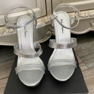 Silver strapped heels